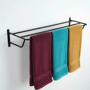 (GEN2) Rak Gantungan Besi Handuk/Baju 3 Baris  Tempel Dinding Tempat Jemuran Handuk/Rak Gantung multifungsi Besi