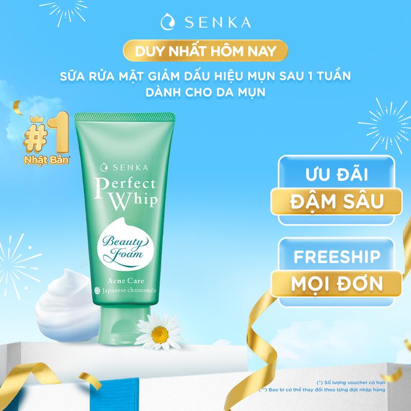 SENKA Sữa rửa mặt sạ̣ch mụn kháng khuẩn SENKA PERFECT WHIP ACNE CARE 100G