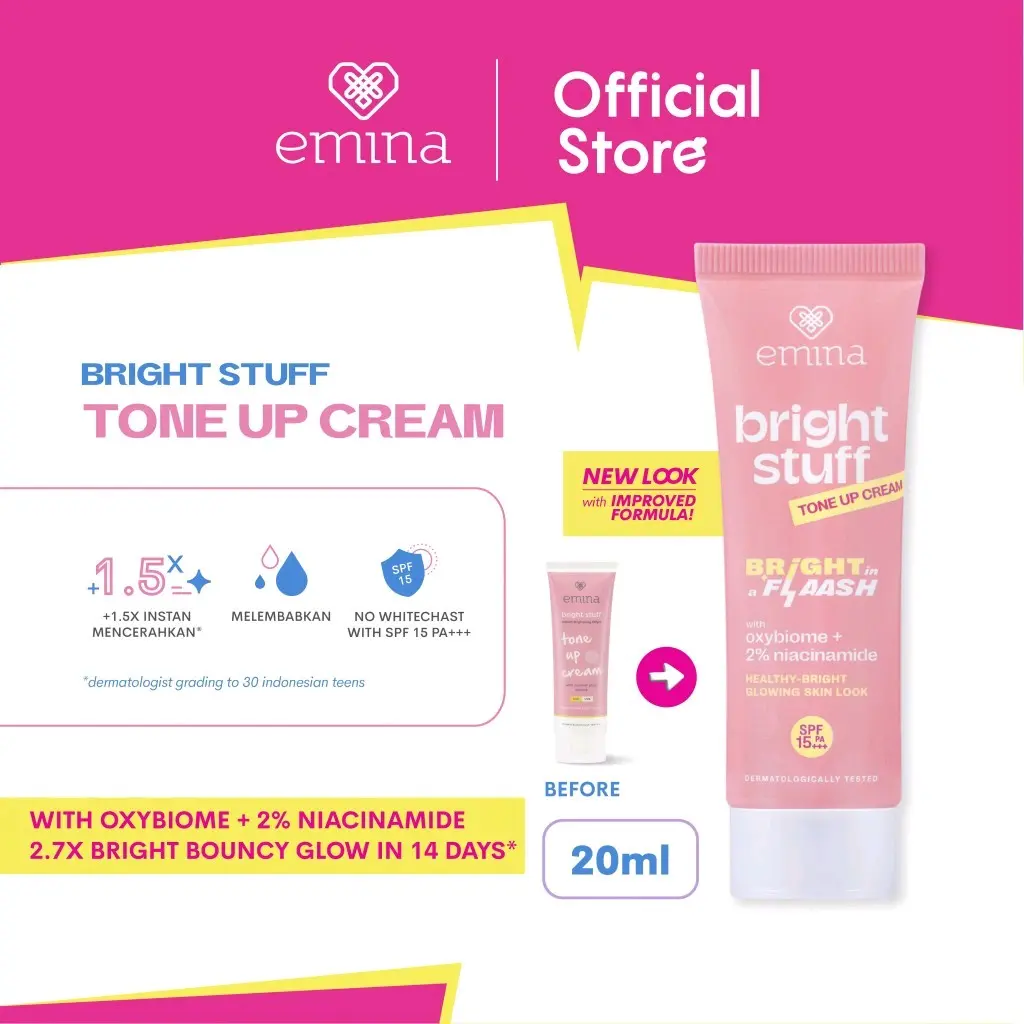 EMINA Bright Stuff Tone Up Cream 20ml Mencerahkan