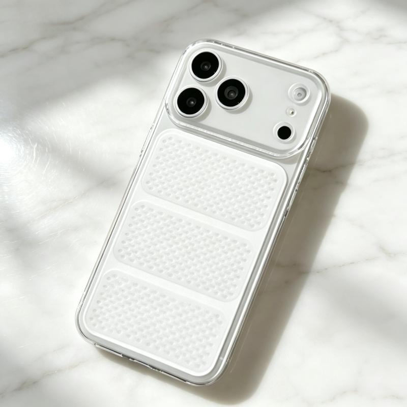 Ốp lưng điện thoại silicon mềm siêu mỏng kiểu Air thiết kế lưới lỗ, bề mặt nhám tản nhiệt, vỏ bảo vệ phù hợp cho iPhone 11,12,13ProMax,14PM,15PMax,16ProMax,17Pro