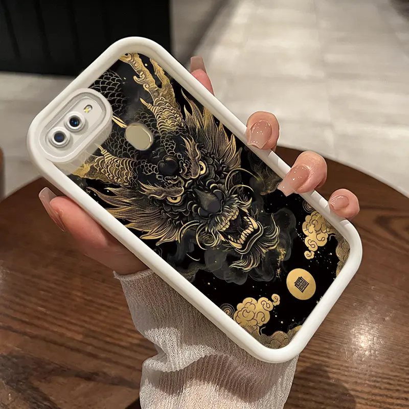 Casing Hp untuk OPPO A7 OPPO A5s OPPO A12 OPPO A12S A11k Case pola naga Casing perlindungan lensa kamera Kesing HP lembut Softcase 1