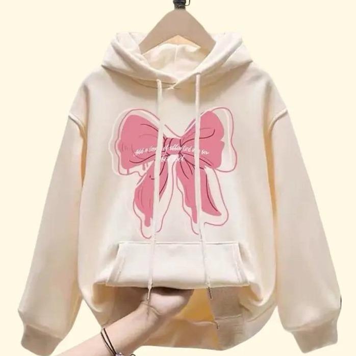 KG PITA PINK HOODIE - PULLOVER SWEATER BAHAN FLEECE GRAMASI 250 - DETAIL SABLON DAN SAKU DEPAN - KOREAN STYLE OVERSIZE 8