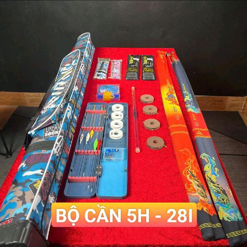 Bộ combo cần câu cá đầy đủ - Bộ 2 cần câu 5H size tuỳ chọn - Bao cần - 2 thẻo - 2 cuốn cần - 1 cuộn cước - Trục nâu 4 cái - 5 phao ngày 1 phao điện kèm hộp. lưu ý bộ không kèm theo gác cần.