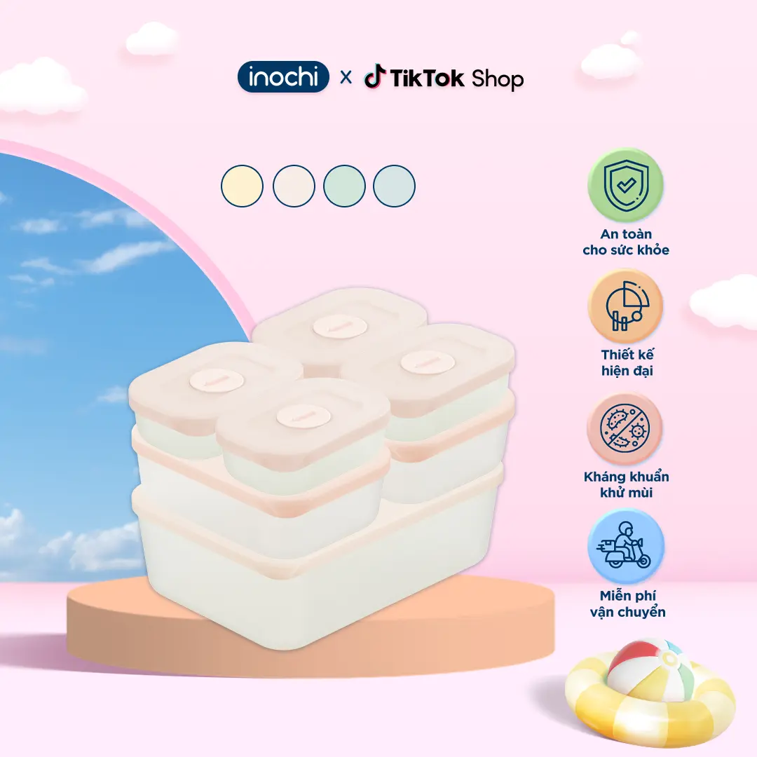 Bộ 7 hộp thực phẩm trữ đông 290ml (4 hộp), 900ml (2 hộp), 3600ml