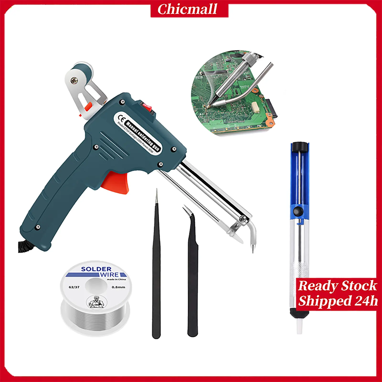 Auto Welding Automatic Feed Soldering Iron, 220V 60W Electric Temperature Tool Adjustable Solder Tool Kit Fast Heating