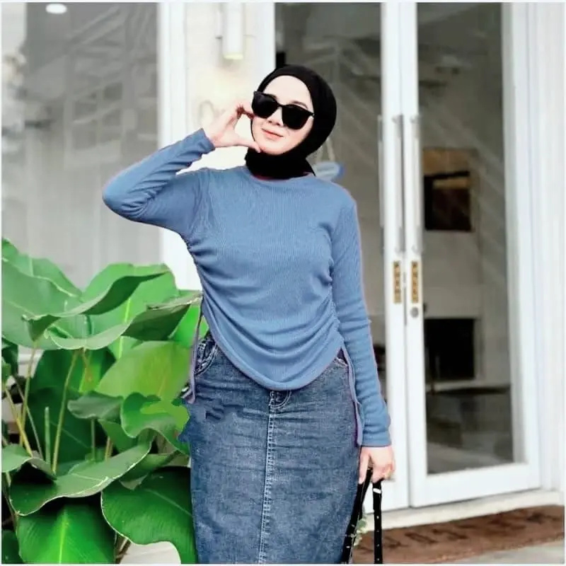 VALEN BLOUSE RIB SERUT - ATASAN KNIT SERUT WANITA MODEL TERBARU 2