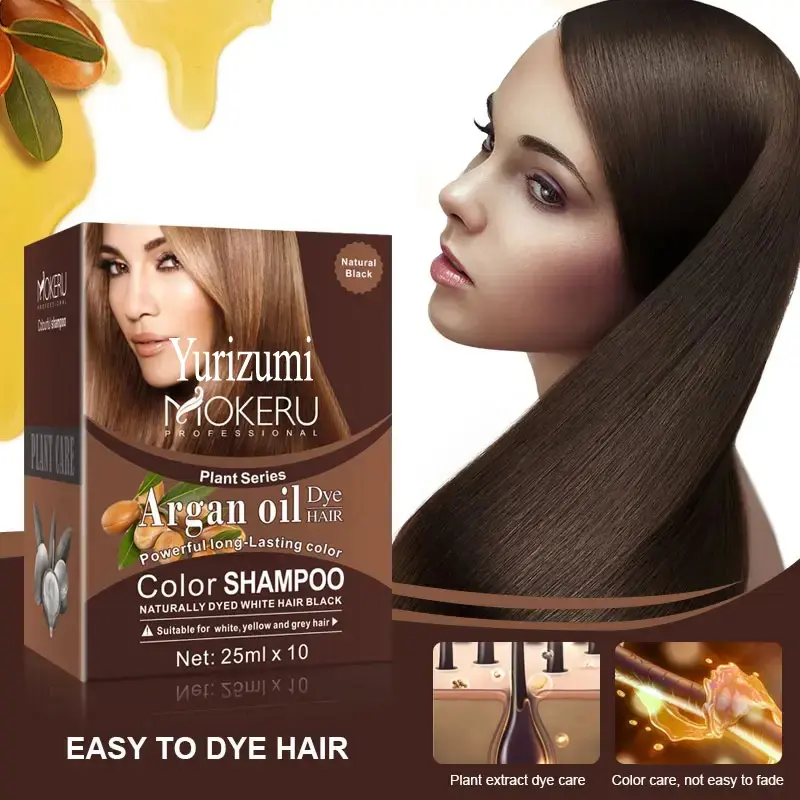Hair Color Shampo HItam Coklat Penutup Uban Semi Permanen Pewarna Rambut Saset Praktis