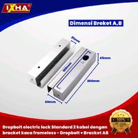 Gambar Dropbolt electric lock Standard 2 kabel dengan bracket kaca frameless - Dropbolt only dari Barrier Gate ID Kota Bekasi 5 Tokopedia