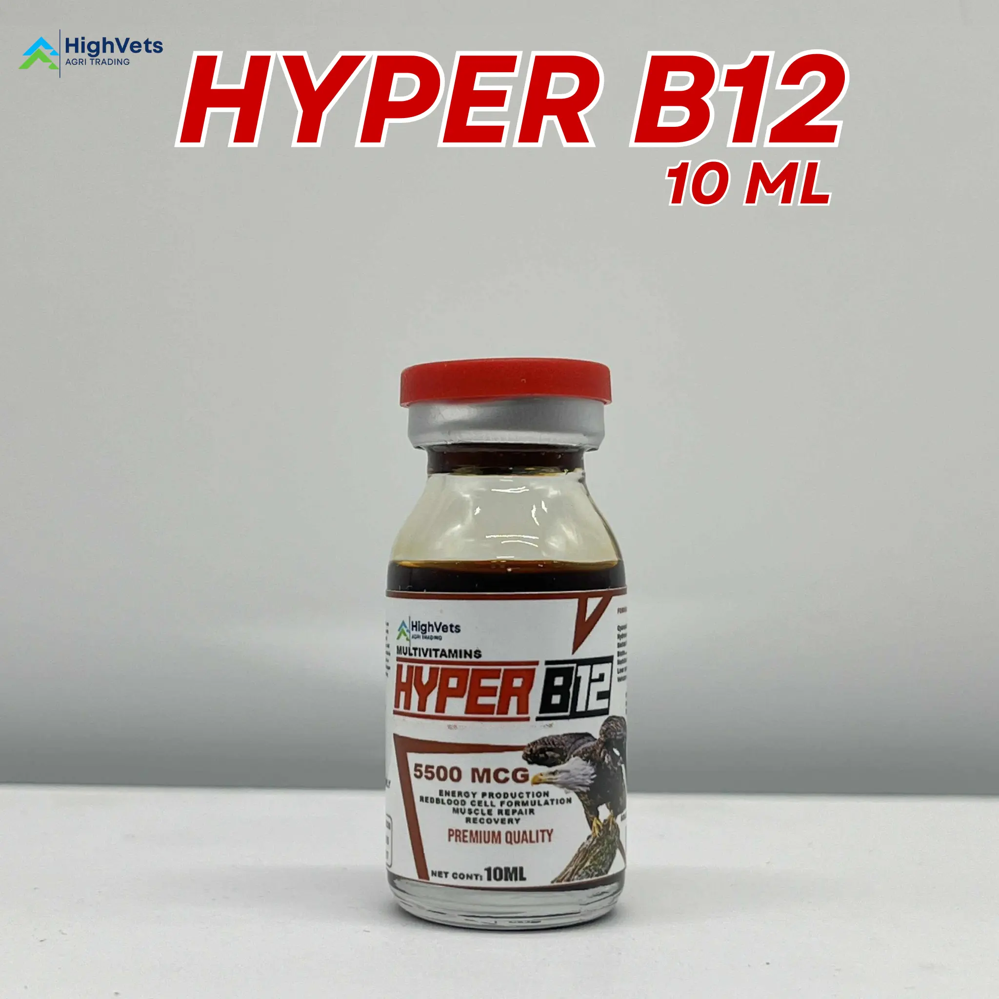 HYPER B12 5500 b15 mcg IMPORTED FROM MEXICO FOR ROOSTER, CHICKEN, PIGEONS  AND POULTRY ANIMALS Red cell para sa manok VITAMIN B12 + B15 BOOSTER