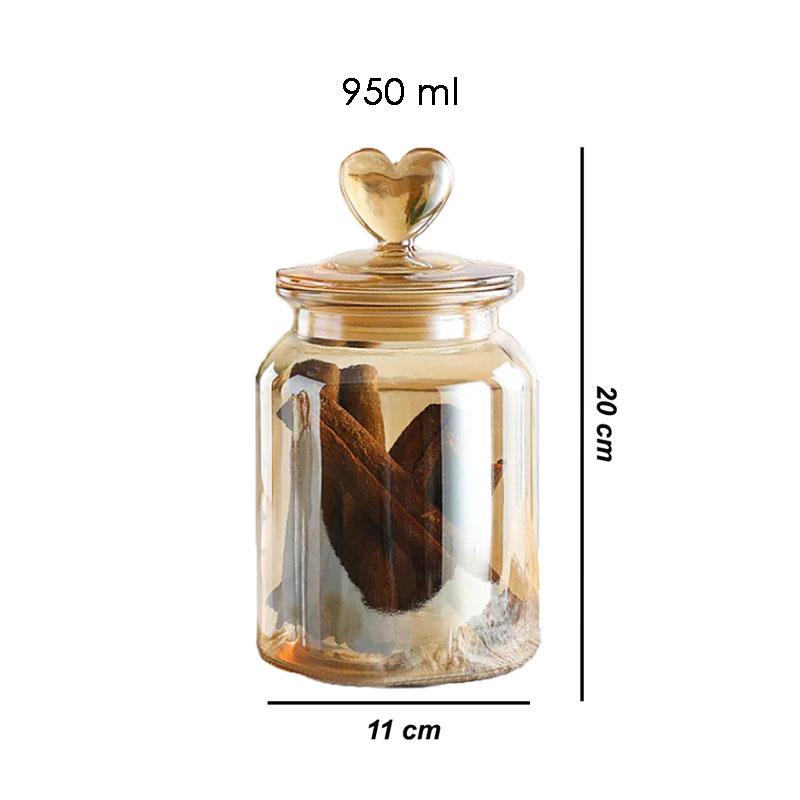 Toples Kaca Aesthetic Kedap Udara Tutup Love Mewah Sealed Food Storage Heart Lid Glass Jar 8