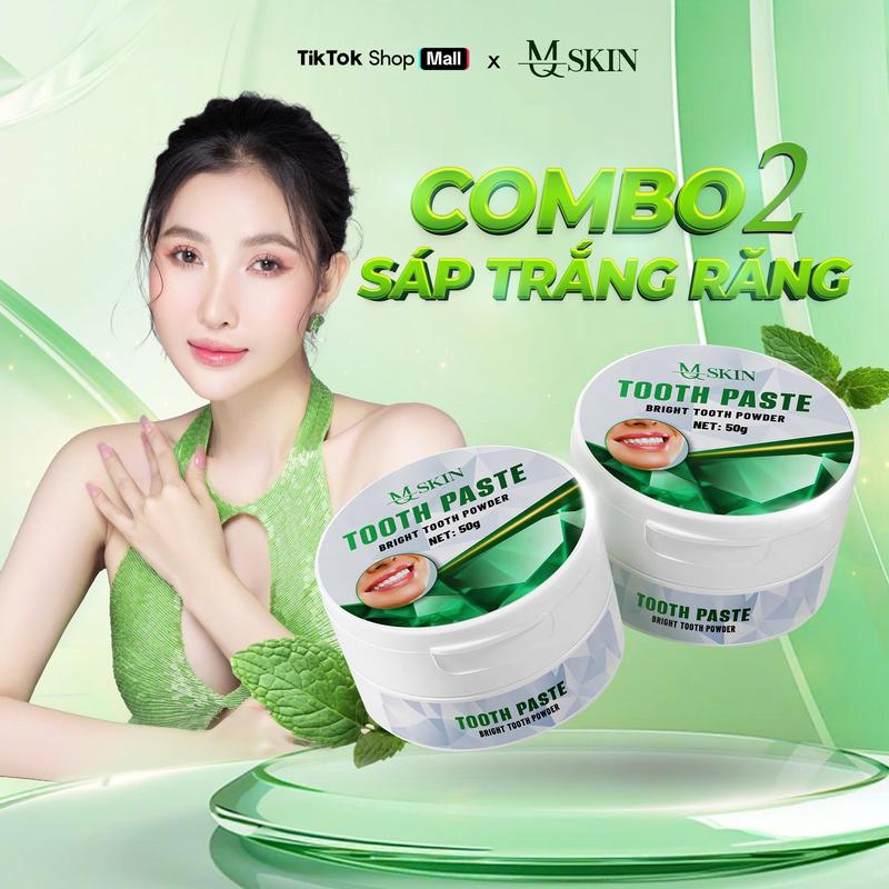 C20 COMBO 2 Sáp Hỗ Trợ Trắng Răng TOOTH PASTE MQ SKIN 50gr - Hỗ Trợ Trắng Răng - Công Thức Đặc Biệt Làm Trắng Răng Tự Nhiên & An Toàn