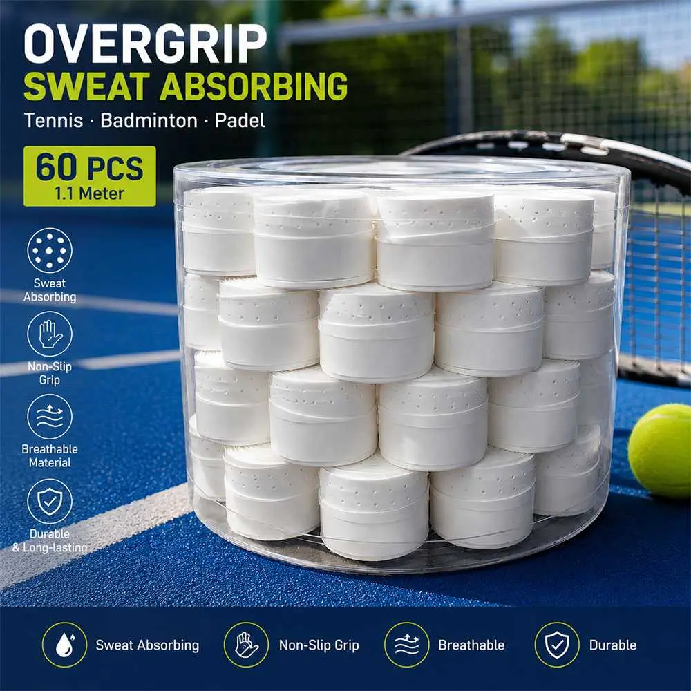 Grip Raket Tennis Badminton Padel Sweat Absorbing 1.1M 60 PCS