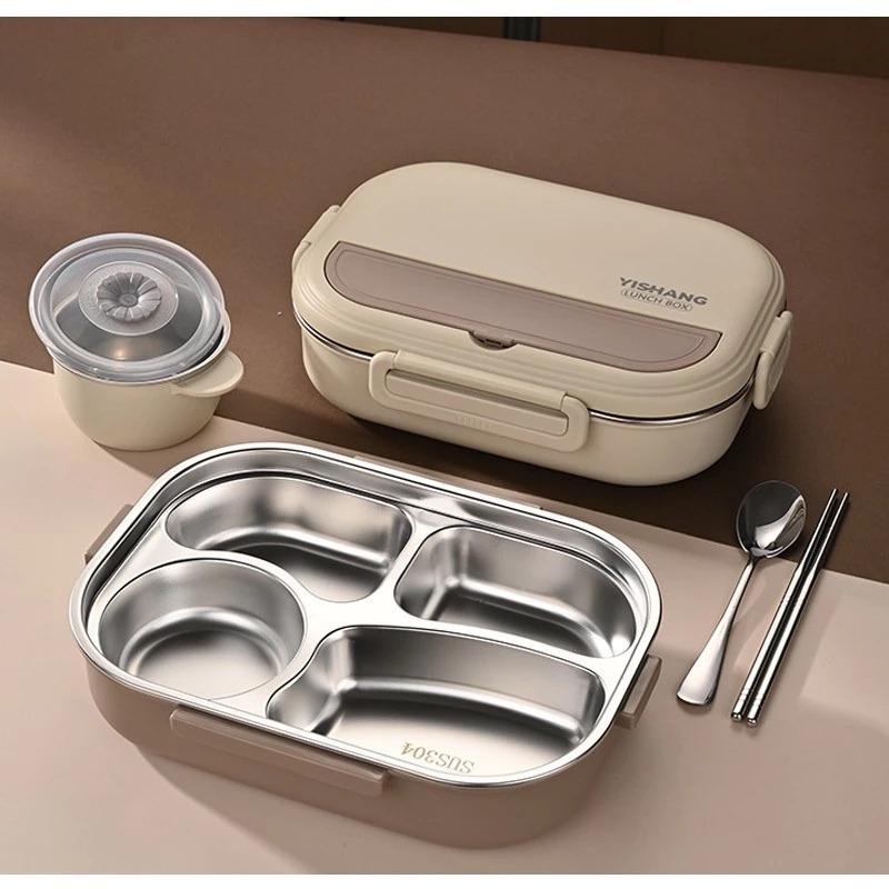 Hộp cơm inox 4-5 ngăn cao cấp tặng kèm thìa đũa TINI HC45N165