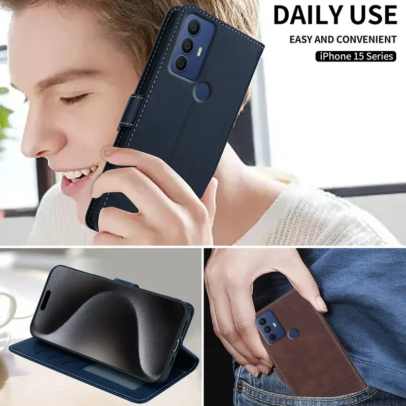 Casing Sharp Aquos V6 / V6 Plus Flip PU Dompet Keranjang Slot Siaga Menutupi Kasus Ponsel 3