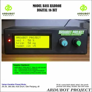 Modul Bass Hadroh Digital 16-bit Versi 2026 Bisa Kontrol Menu Dan Edit Teks LCD