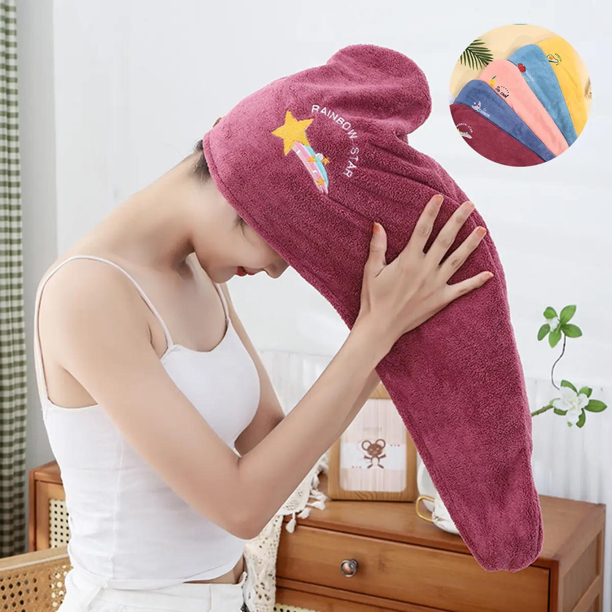 Quick Dry Hair Towel Magic Microfiber Head Cap Shower Bath Hat Women Drying Caps Soft Absorption