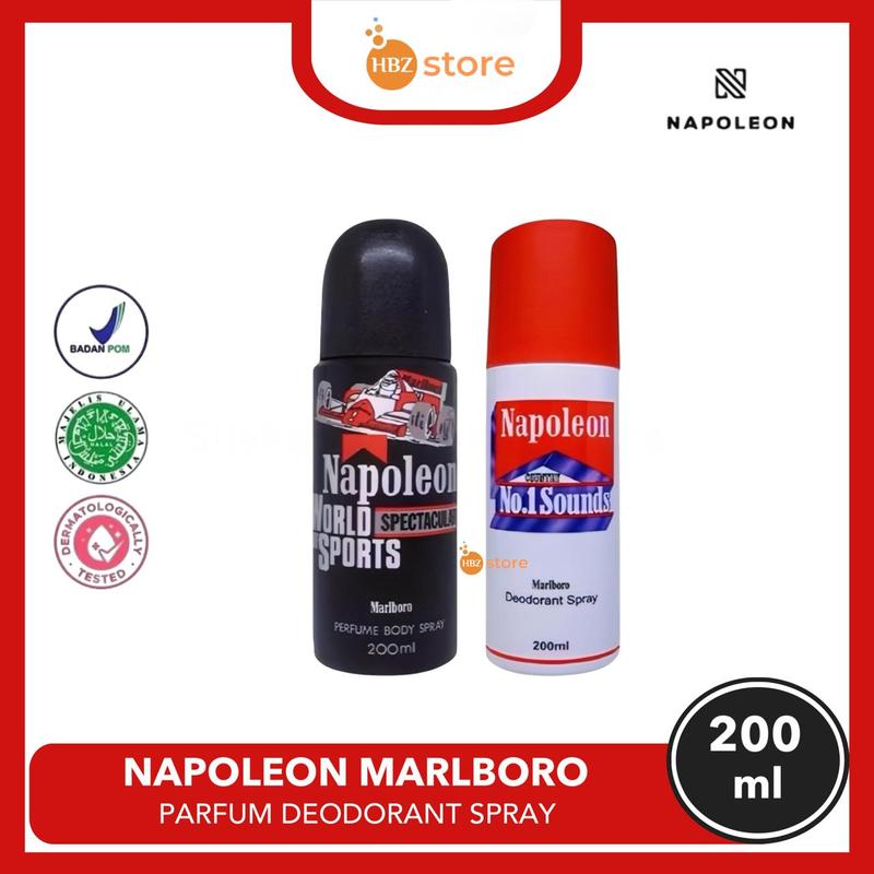 Marlboro Napoleon Parfum Deodorant Spray Pria 200ml Hitam dan Putih 1