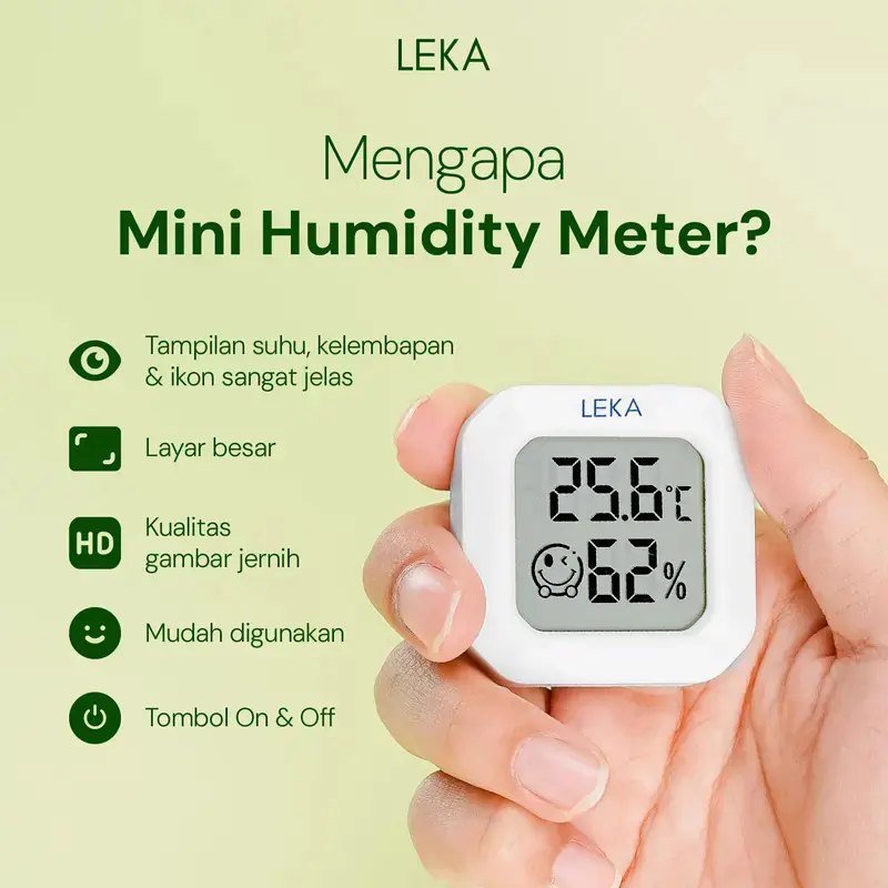 LEKA HM6005 Mini Humidity Meter - Hygrometer Thermometer Ukur Lembab Ruangan 2