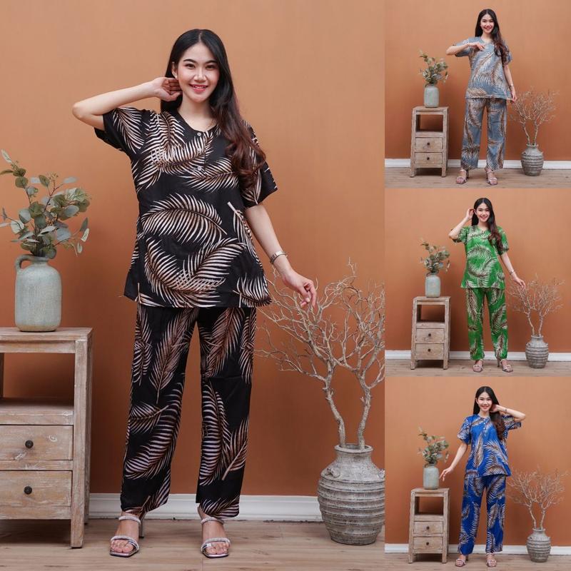 Setelan CP KANISYA Baju Tidur Celana Panjang Premium Oneset Busui Piyama Rayon Kekinian Wanita Pendek Katun 3