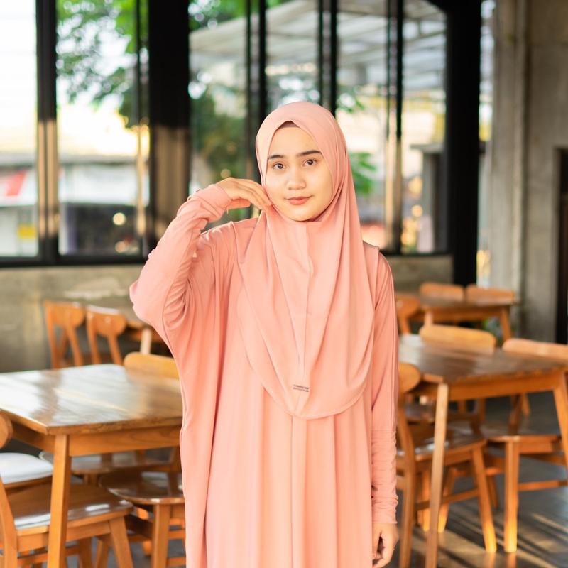 Humaira Dress - Nameera Style - Abaya One Set, Batwing, Bahan Jersey, All Size, Busui Friendly 8