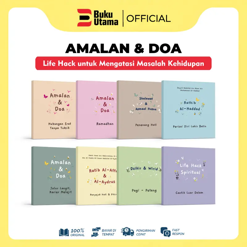 Buku Amalan dan Doa - Rathib Al Hadad, Dzikir & Wirid, Cantik Luar Dalam, Shalawat & Asmaul Husna, Karier, Hubungan, Ramadhan Soft Cover