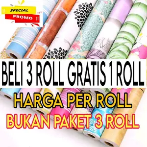Promo Beli 3 Gratis 1 Wallpaper Stiker Dinding Kamar Tidur 45 Cm x -/4 Meter BELI 3 GRATIS 1 Kertas Pvc