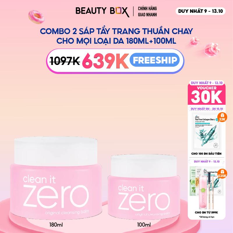 Combo 2 Sáp Tẩy Trang Thuần Chay Banila Co Clean it Zero Original Cleansing Balm (180ml / 100ml / 50ml)