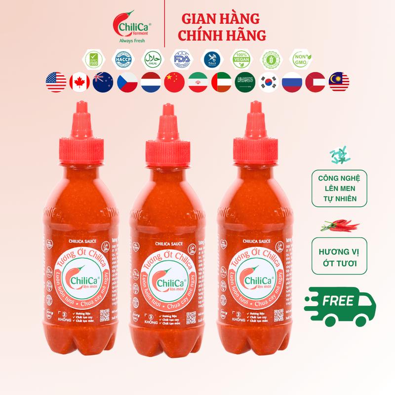 Bộ 3 Tương ChiliCa 255g - Lên Men Tự Nhiên, Không Chất Điều Vị, Không Hương Liệu, Không Phẩm Màu