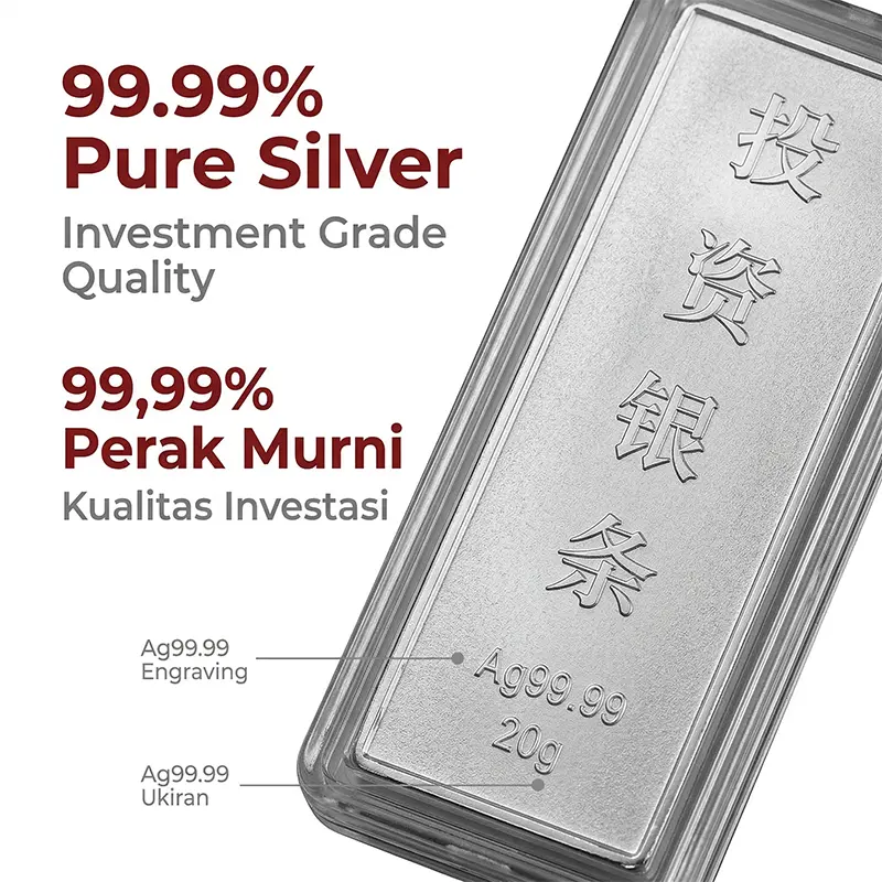 S9999 Silver Bar 20g | Pure Silver Ingot For Investment & Collection