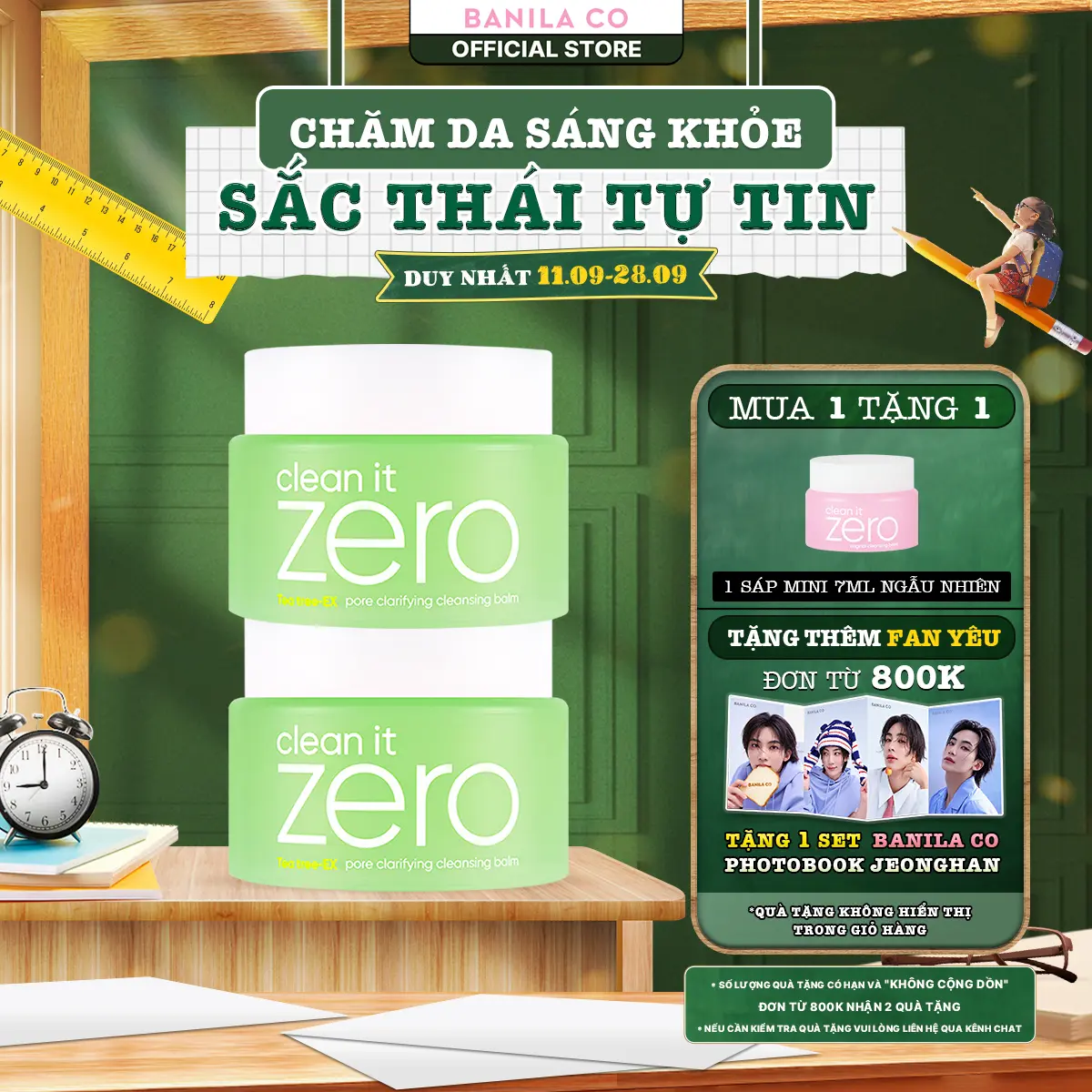 Combo 2 Sáp tẩy trang Banila Co Clean It Zero Cleansing Balm Pore Clarifying 100ml