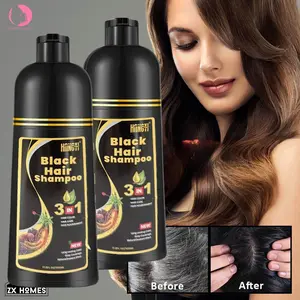 500ML Herbal Black Hair Shampoo Hair Dye Shampoo Professional Turn Your White/Gray Hair Into Black In Just 5 Minutes Non-irritating Hair Color Shampoo