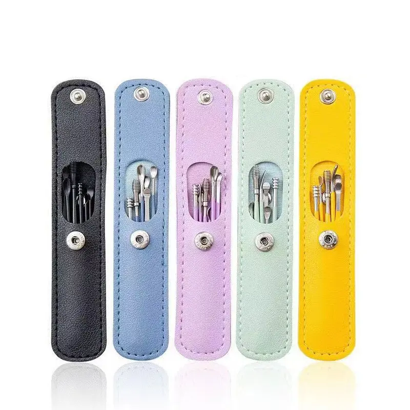 G ( G00029 ) ALAT PEMBERSIH TELINGA SATU SET STAINLESS DENGAN POUCH WARNA LUCU 2