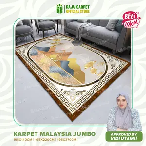 RAJA X VIDI UTAMI - Karpet Malaysia Untuk Ruang Tamu Bahan Bulu Halus Alas Sudah Anti Slip Cocok Untuk Lesehan