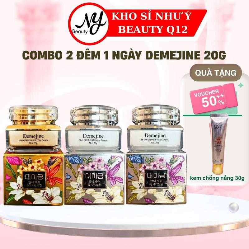 DEMEJINE COMBO 3 HỘP KEM " 2 KEM ĐÊM + 1 KEM NGÀY " 20G Women Nữ TẶNG KEM CHỐNG NẮNG DEMEJINE 30G