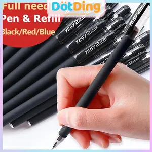 [DOTDING] ‌3 WARNA Isi Ulang Pena Gel 0.5mm Hitam-Biru-Merah - Tinta Cepat Kering & Ujung Halus untuk Tugas Sekolah Rapat Kantor/Ball pen Gel Pens with Refills Needle type Refill wholesale School Stationary Write Tools A054