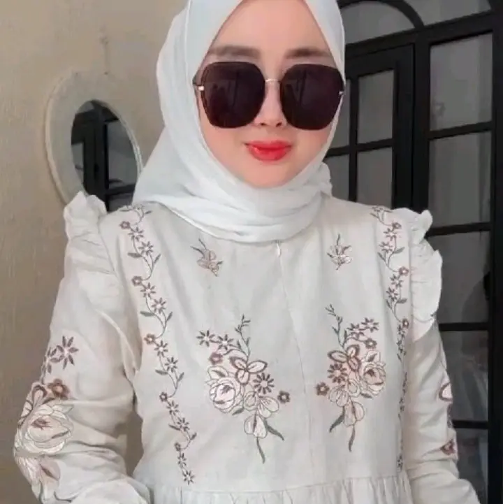Midi Dress Salur Kaira Katun Yanded Baju Wanita