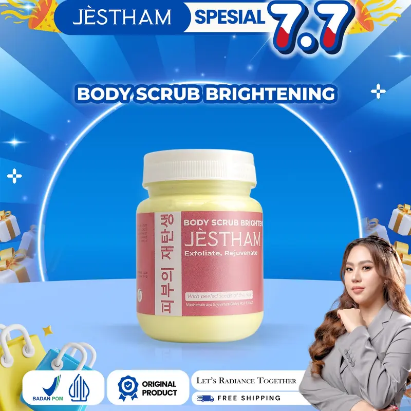 Jestham New Body Scrub Brightening - Mencerahkan Pencerah Tubuh - Lulur 0