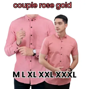 Kemeja Polos Ayah dan Anak Laki-Laki Warna Rose Gold Bahan Katun - Kualitas Premium - Fashion, Baju