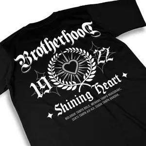Kaos Brodherhood Shining Heard Terate SH 1922 Simpel Culture Terbaru Ful Punggung - Cotton Combed 30s - Pria, Motif