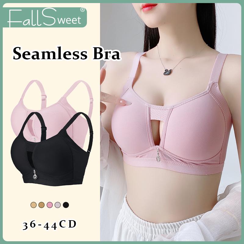 Áo Ngực Ngoại Cỡ Cho Nữ, FallSweet, Không Dây, Mềm Mại, Áo Ngực Nâng Ngực, Ngoại Cỡ 36-44C D, Dành Cho Nữ, Không Đệm, Đồ Lót