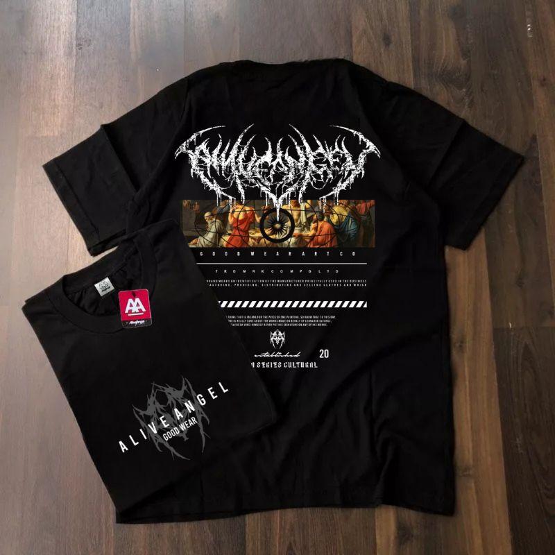 Kaos Metal Distro Pria Lengan pendek - Kaos Metal Oversize Font Akar - Kaos Distro Terbaru - Atasan Pria Wanita - Pakaian Dewasa - Unisex - Band - Vintage 0
