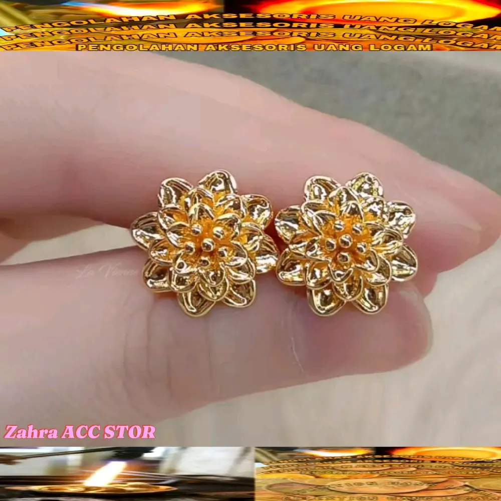 Anting koin motip kembang 1991
