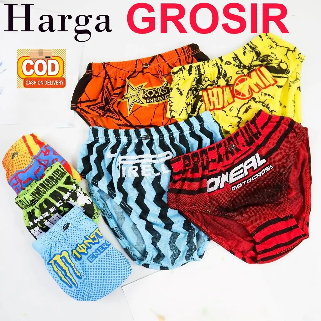 (12Pcs) Celana Dalam Anak motif Hero// Dalaman Anak Laki-Laki Lusinan // CD anak sablon HERO