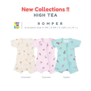[NEW MOTIF] BONBINZOO - Romper Playsuit Resleting High Tea  Series Anak Bayi 0-3 Tahun