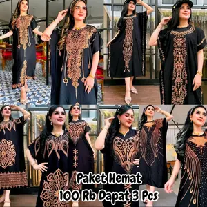 BELI 1 DAPAT 3 DASTER LOWO JUMBO RESLETING DEPAN BAHAN RAYON ADEM BUSUI BUMIL MOTIF ELEGANT