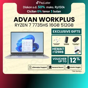 ADVAN Laptop Workplus AMD RYZEN 7 7735HS 16GB 512GB 14'' FHD Work Plus