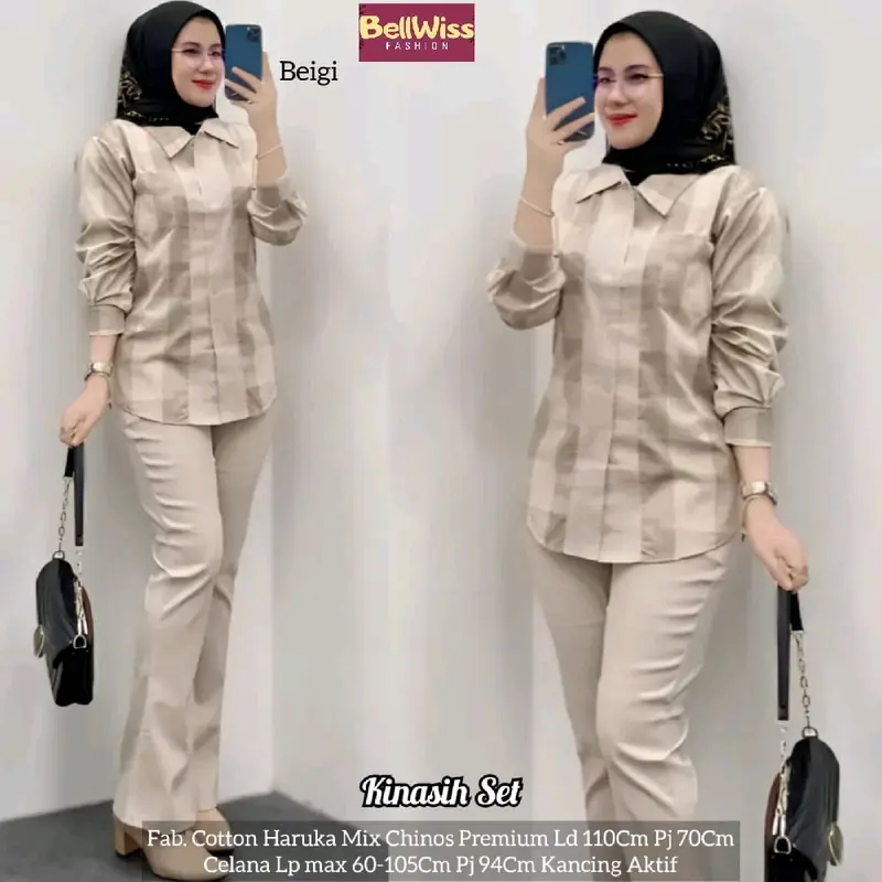 KINASIH ONESET SETELAN  WANITA BAHAN KAOS ASTER PREMIUM MOTIF KOTAK 0