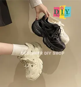 [D.I.Y.]Sepatu Sneakers Wanita Korea Terbaru Tebal Tinggi Sepatu Perempuan Olahraga Ringan Empuk