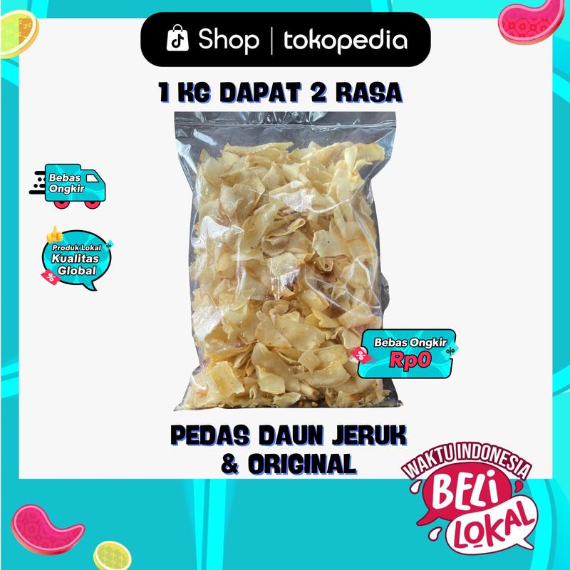 500Gram Keripik Kriwil Pedas Daun Jeruk & Keripik Kriwil Original 500 Gram Keripik Kriwil Sari Asih Cemilan Food Snacks Asin Kerupuk Kerupuk 4
