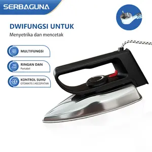 Mieia SETRIKA LISTRIK Anti Lengket Otomatis Stainless  Original 350 Watt